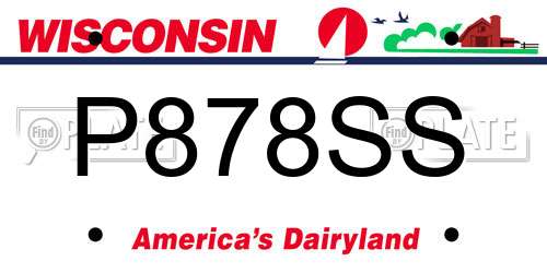 P878SS Wisconsin License Plate