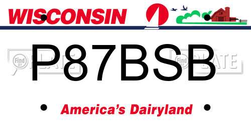 P87BSB Wisconsin License Plate