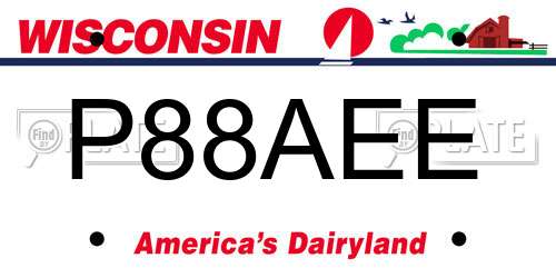 P88AEE Wisconsin License Plate
