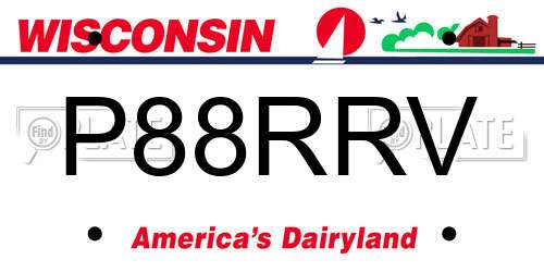 P88RRV Wisconsin License Plate