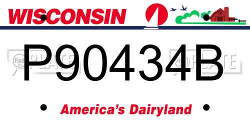 P90434B Wisconsin License Plate