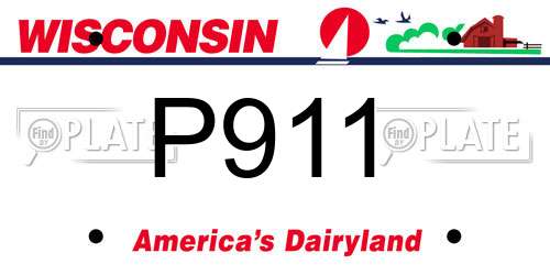 P911 Wisconsin License Plate