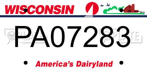 PA07283 Wisconsin License Plate