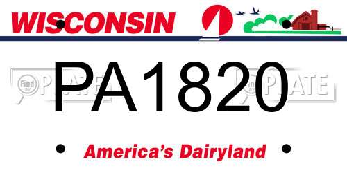 PA1820 Wisconsin License Plate