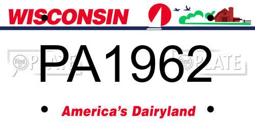 PA1962 Wisconsin License Plate