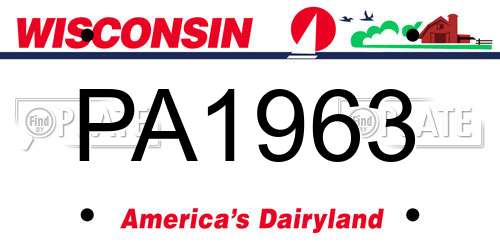 PA1963 Wisconsin License Plate