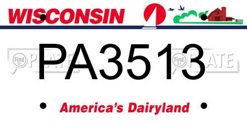 PA3513 Wisconsin License Plate