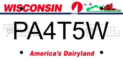 PA4T5W Wisconsin License Plate