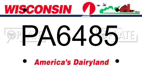 PA6485 Wisconsin License Plate