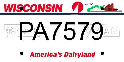 PA7579 Wisconsin License Plate