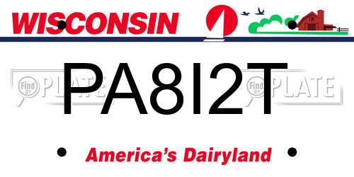 PA8I2T Wisconsin License Plate