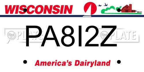 PA8I2Z Wisconsin License Plate