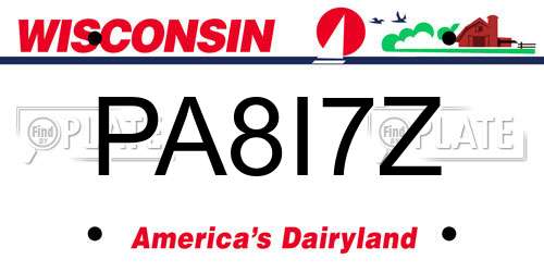 PA8I7Z Wisconsin License Plate