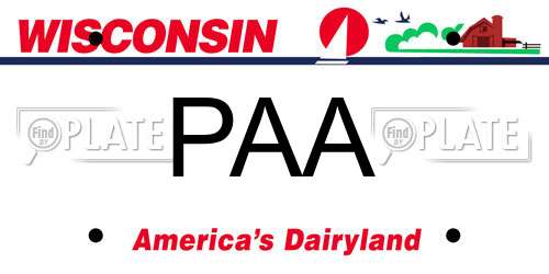 PAA Wisconsin License Plate