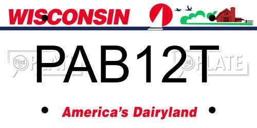 PAB12T Wisconsin License Plate
