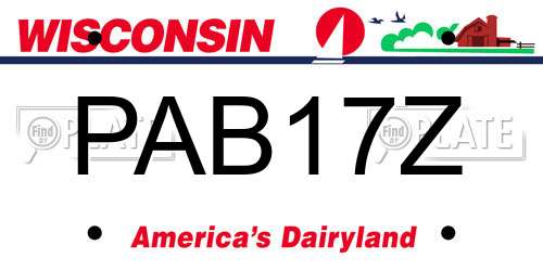 PAB17Z Wisconsin License Plate