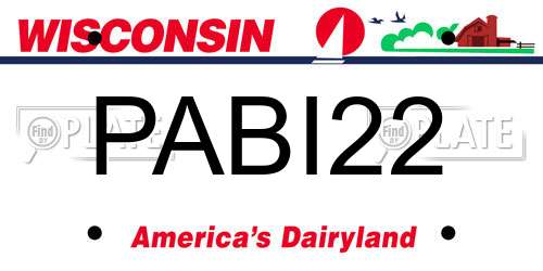 PABI22 Wisconsin License Plate