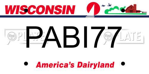 PABI77 Wisconsin License Plate