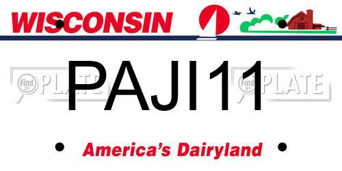 PAJI11 Wisconsin License Plate