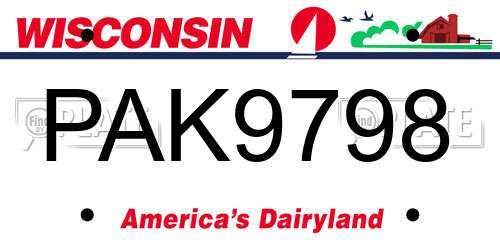 PAK9798 Wisconsin License Plate