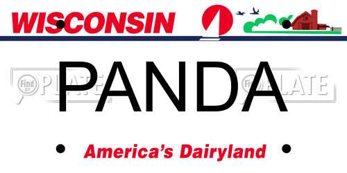 PANDA Wisconsin License Plate