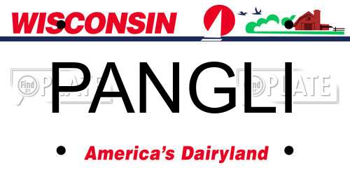 PANGLI Wisconsin License Plate