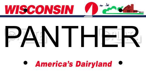PANTHER Wisconsin License Plate