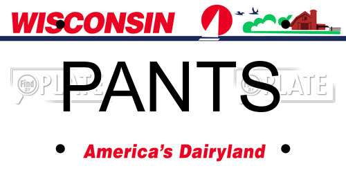 PANTS Wisconsin License Plate