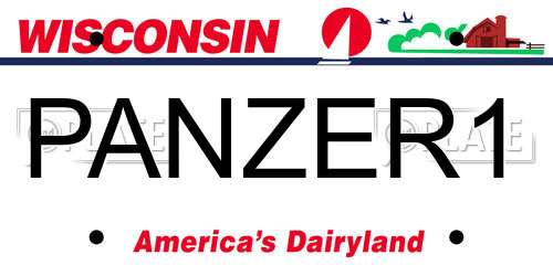 PANZER1 Wisconsin License Plate