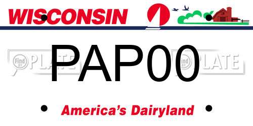 PAP00 Wisconsin License Plate