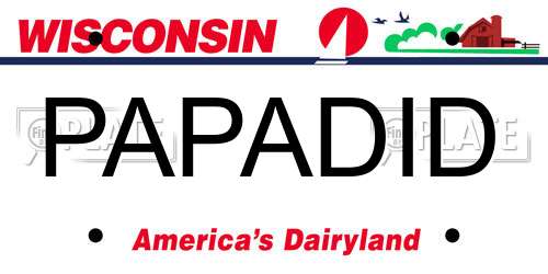 PAPADID Wisconsin License Plate
