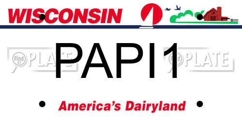 PAPI1 Wisconsin License Plate