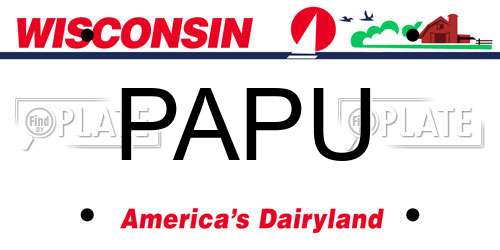 PAPU Wisconsin License Plate