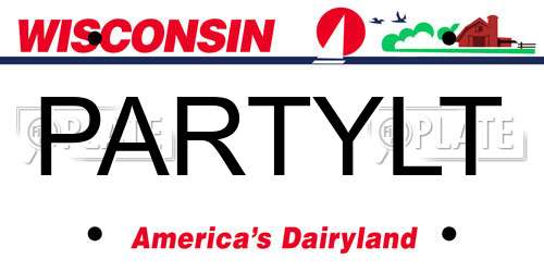 PARTYLT Wisconsin License Plate