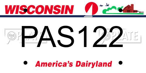 PAS122 Wisconsin License Plate