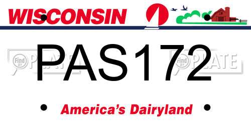 PAS172 Wisconsin License Plate