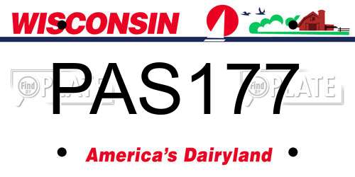 PAS177 Wisconsin License Plate