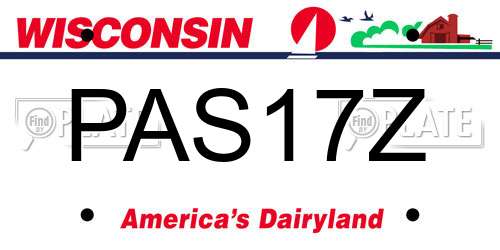 PAS17Z Wisconsin License Plate