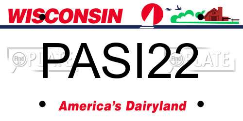 PASI22 Wisconsin License Plate