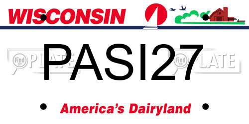 PASI27 Wisconsin License Plate