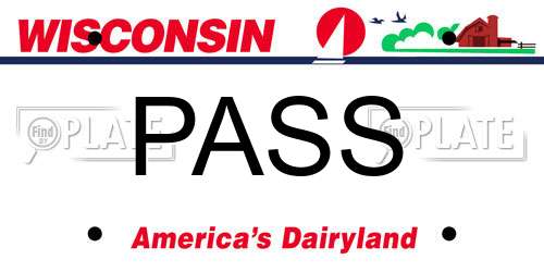 PASS Wisconsin License Plate