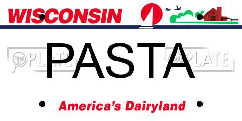 PASTA Wisconsin License Plate