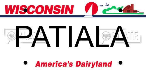 PATIALA Wisconsin License Plate