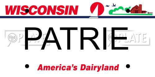 PATRIE Wisconsin License Plate