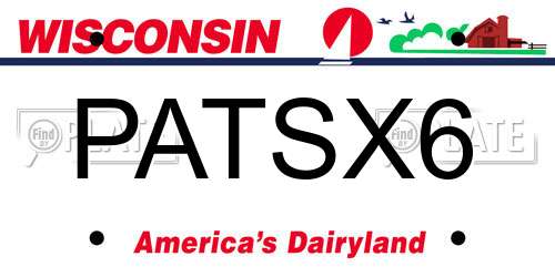 PATSX6 Wisconsin License Plate