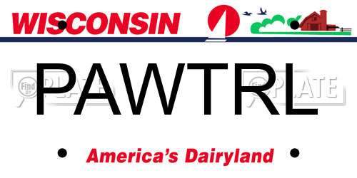 PAWTRL Wisconsin License Plate