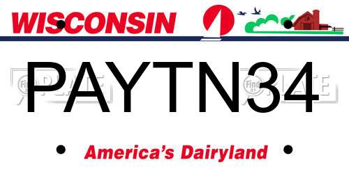 PAYTN34 Wisconsin License Plate