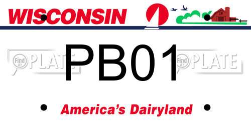 PB01 Wisconsin License Plate