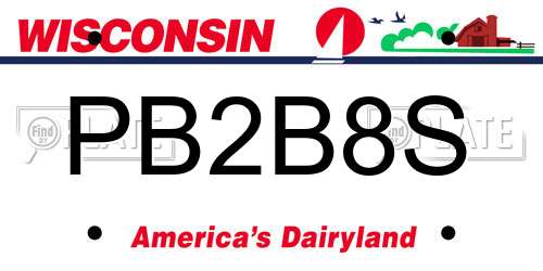PB2B8S Wisconsin License Plate
