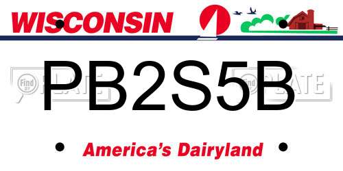 PB2S5B Wisconsin License Plate